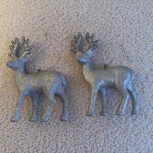 Set of 2 Wondershop Glitter Deer Ornaments